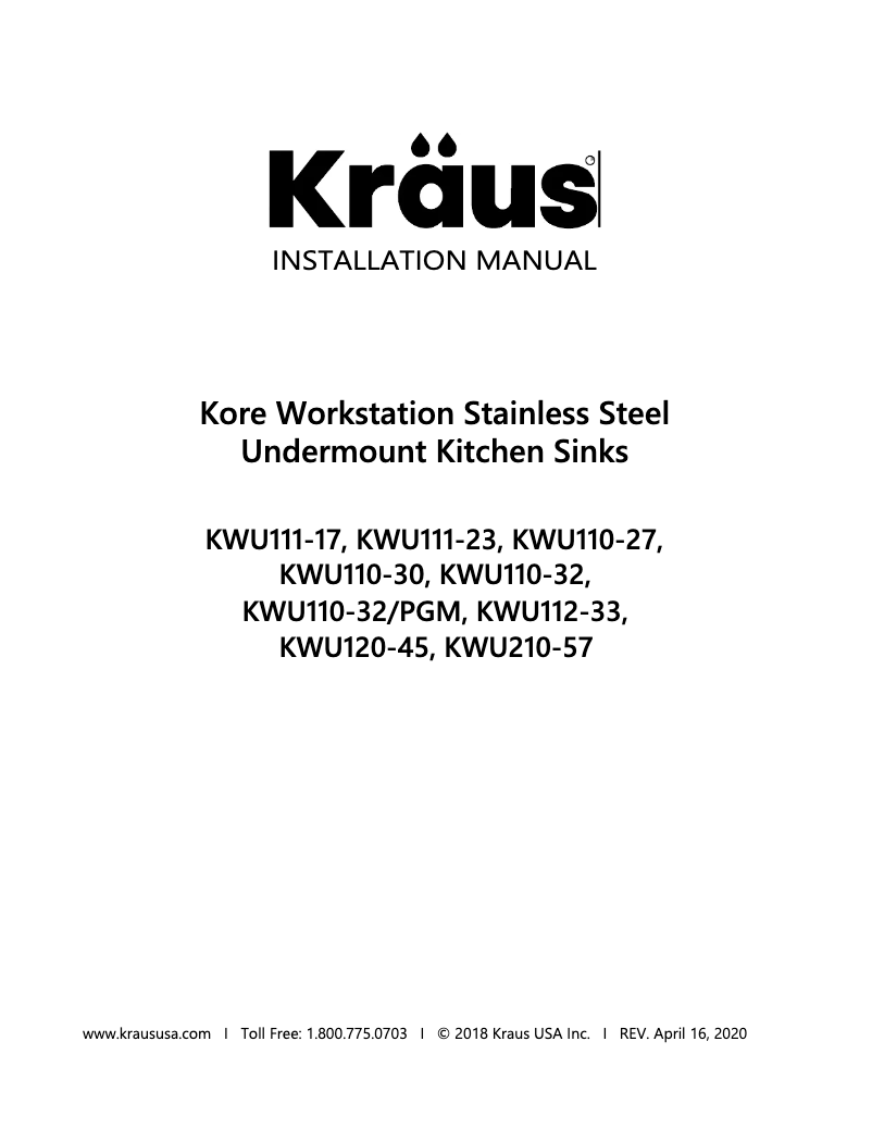 Page n°1 - Guide d'installation Hestan KRPR36YW