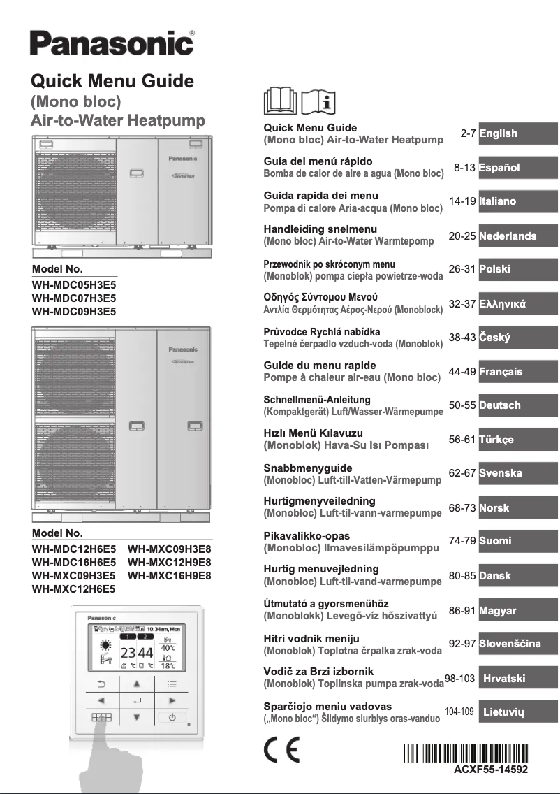 Imagen de la primera página del manual del dispositivo WH-MXC12H6E5