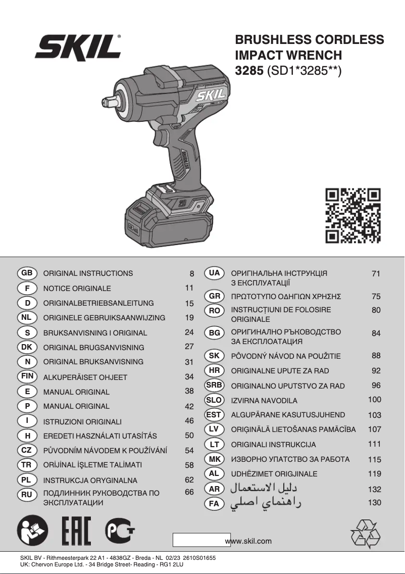Page 1 de la notice Manuel utilisateur Skil 3285 CA