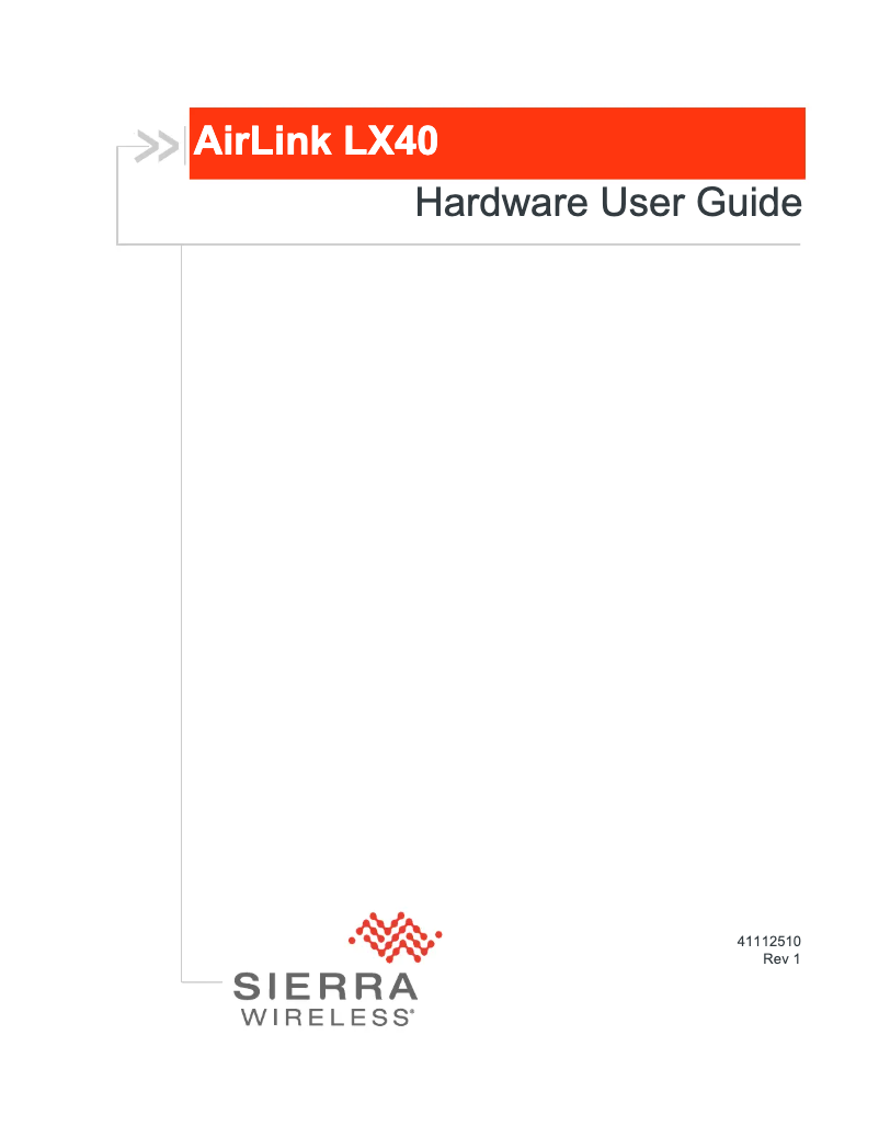 Page n°1 - Manuel utilisateur Sierra Wireless AirLink LX40