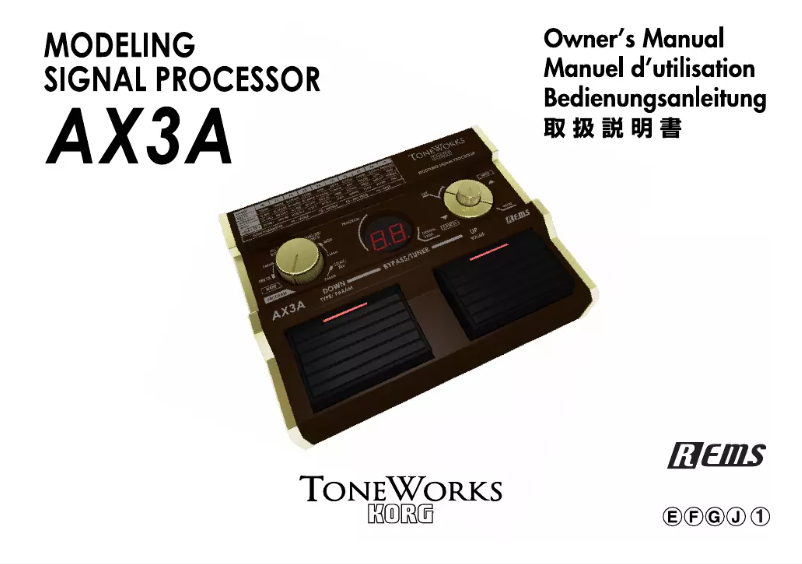 Page 1 de la notice Manuel utilisateur Korg Toneworks AX3A