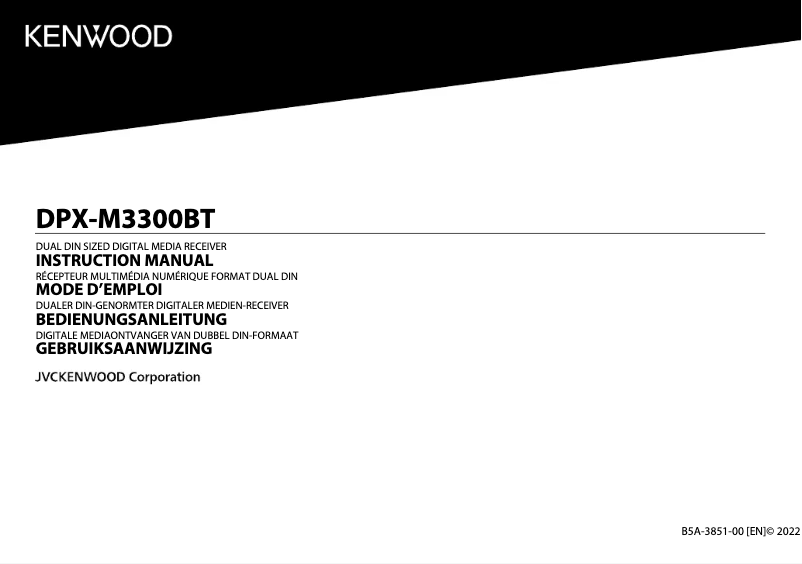 Page n°1 - Manuel utilisateur Kenwood DPX-M3300BT