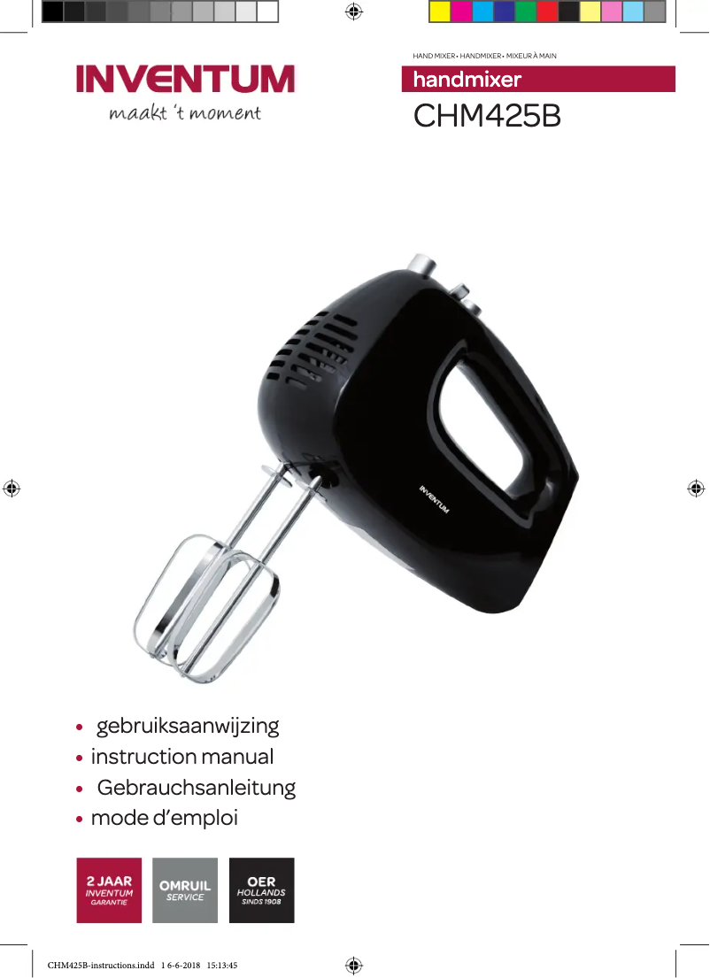 Page n°1 - Manuel utilisateur Inventum CHM425B