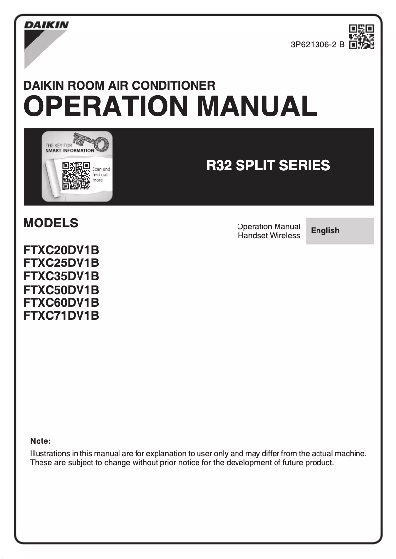 Image de la première page du manuel de l'appareil FTXC35DV1B