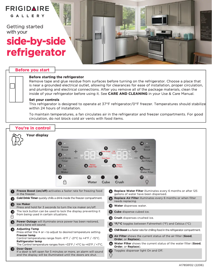 Page n°1 - Guide de démarrage rapide Frigidaire GRSS2652AD