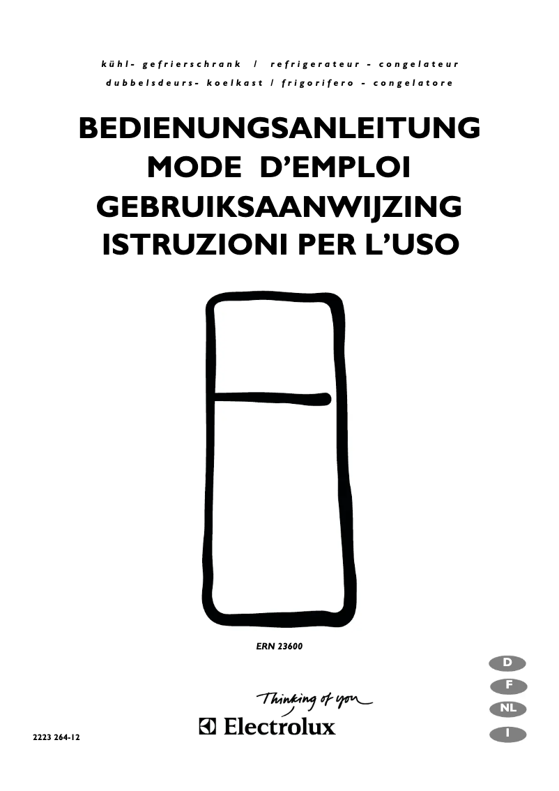Page n°1 - Manuel utilisateur Electrolux ERN 23600