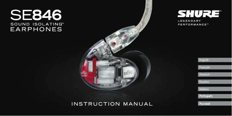 Página 1 del manual Manual de usuario Shure SE846