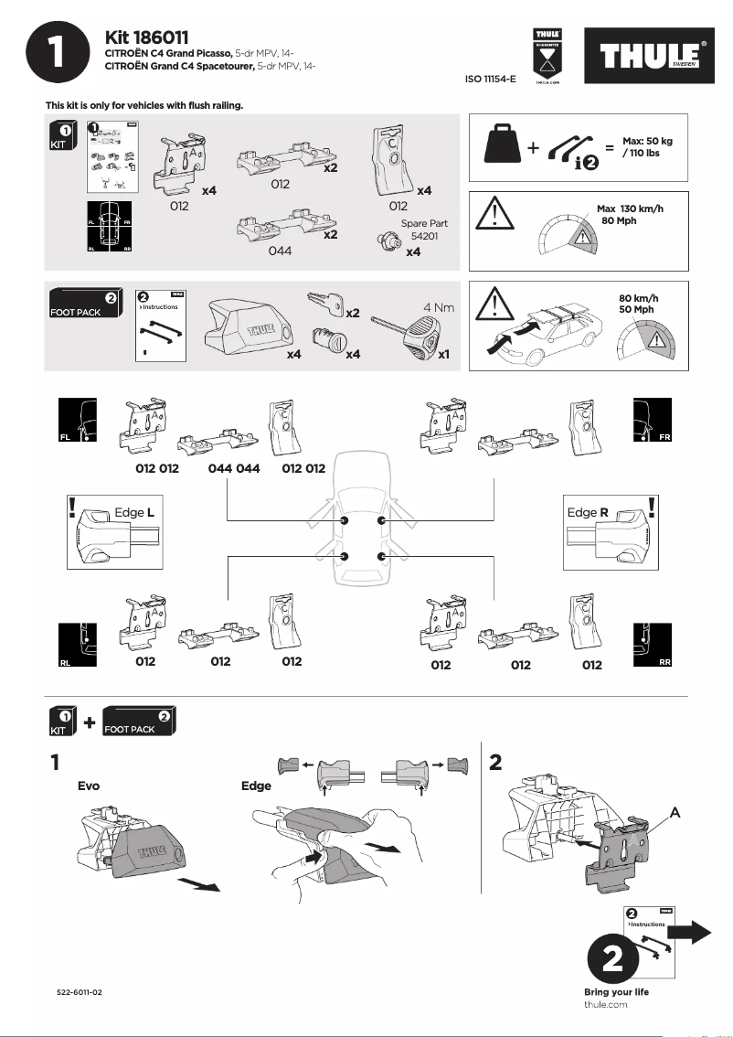 Page n°1 - Manuel utilisateur Thule Kit 186011