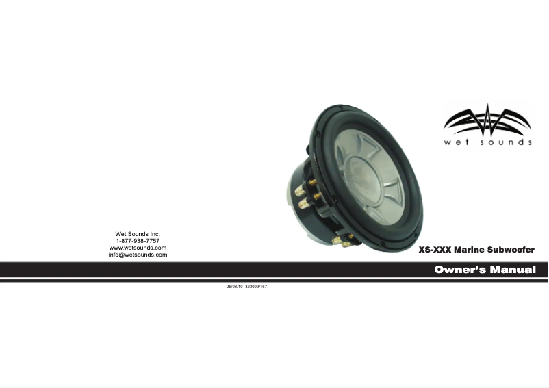 Page 1 de la notice Manuel utilisateur Wet Sounds XS-XXX