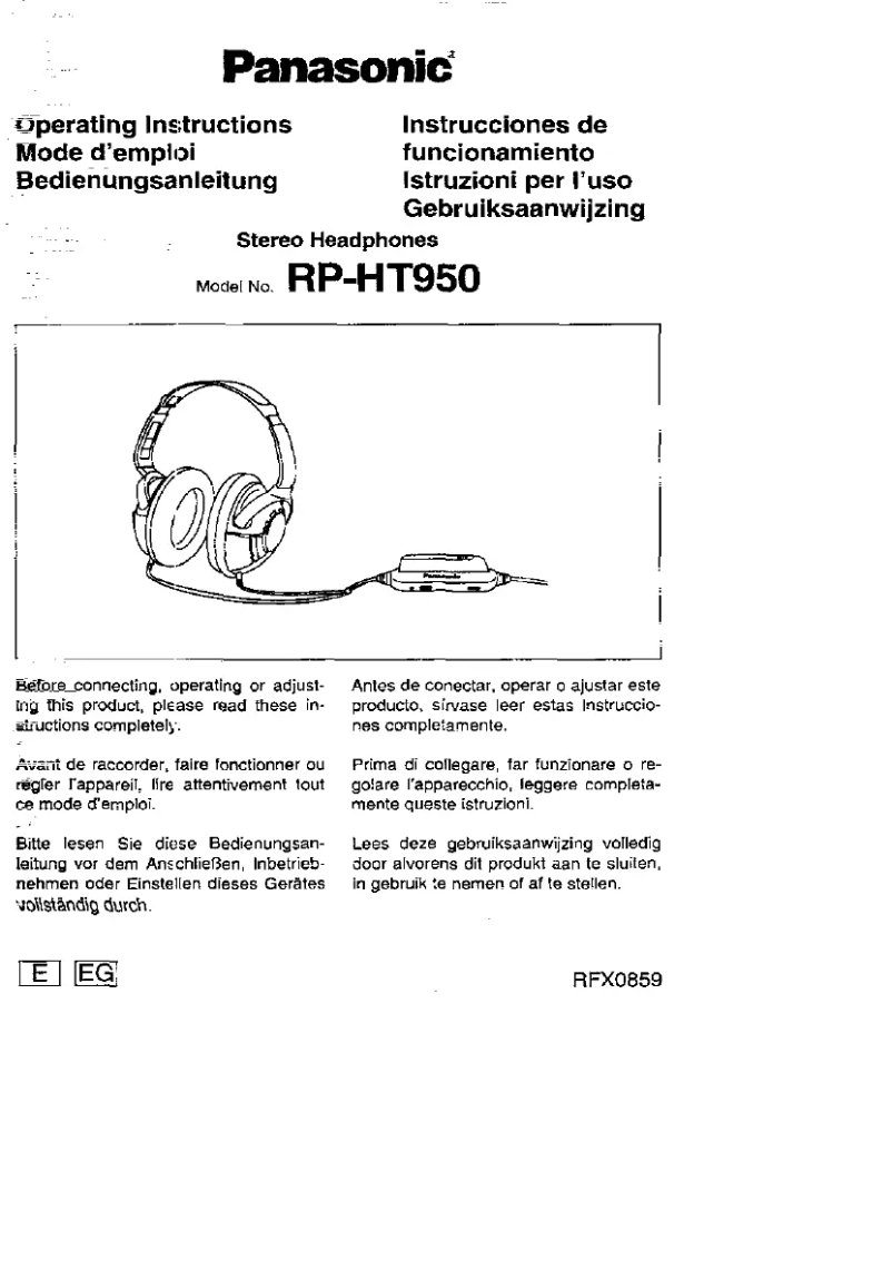 Page n°1 - Manuel utilisateur Panasonic RP-HT950