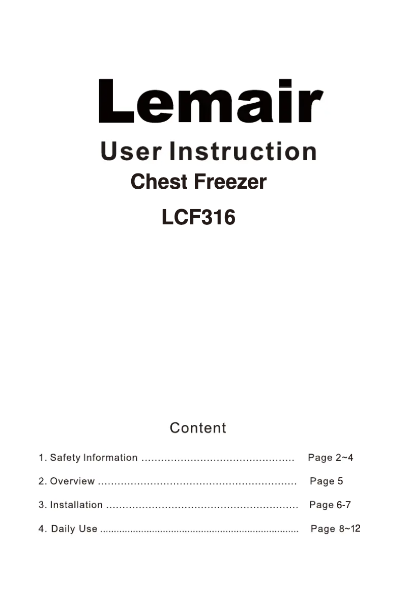 Image de la première page du manuel de l'appareil LCF316