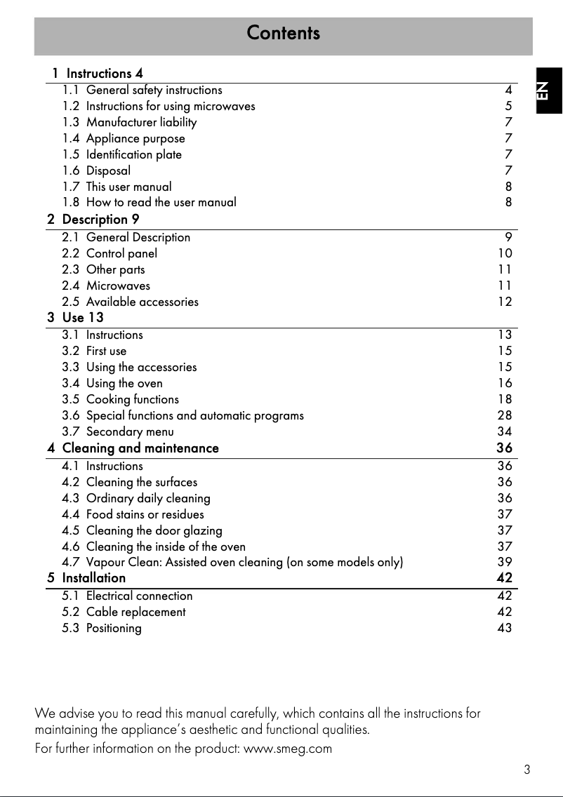 Page n°1 - Manuel utilisateur Smeg SFA4920MCP