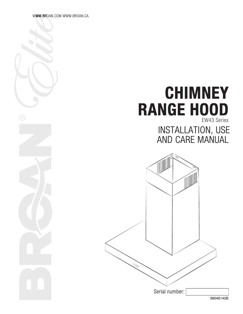 Página 1 del manual Manual de usuario Broan EW4330BLS