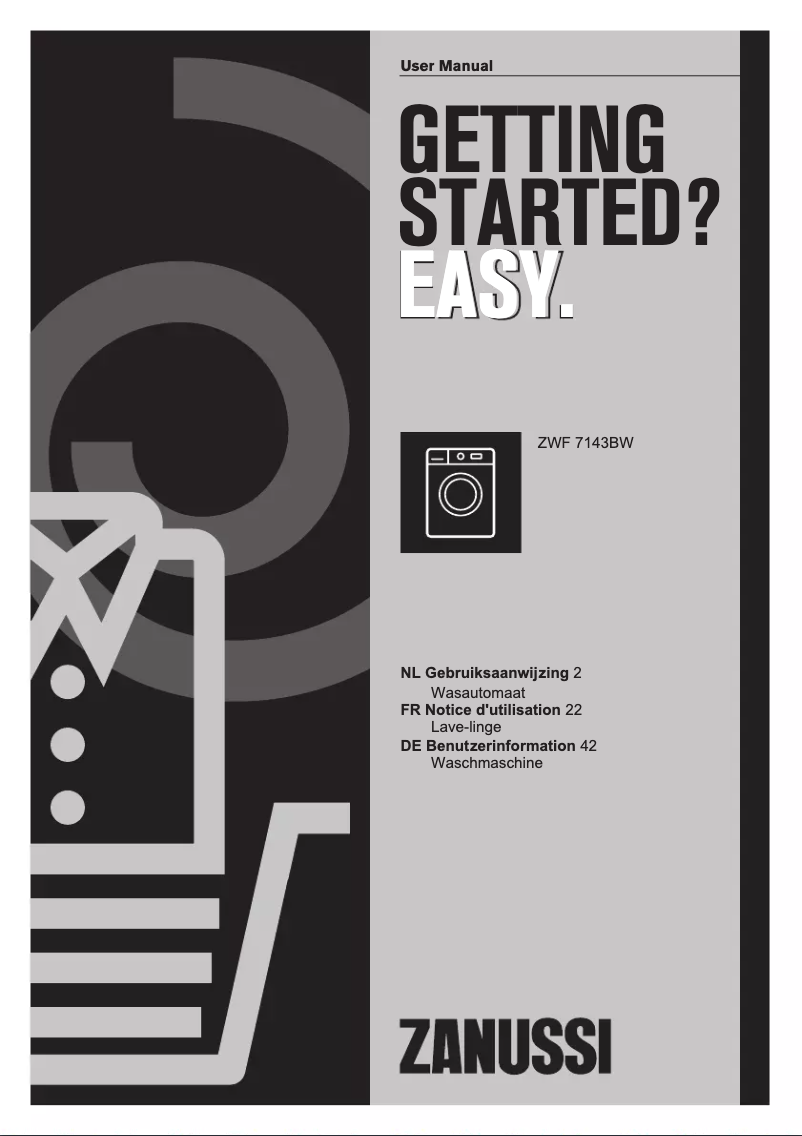 Page n°1 - Manuel utilisateur Zanussi ZWF 7143 BW