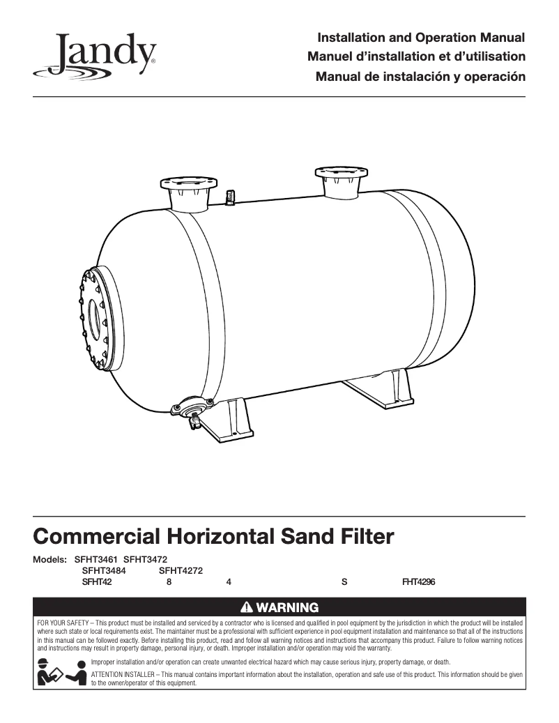 Page n°1 - Manuel utilisateur JANDY SFHT3472
