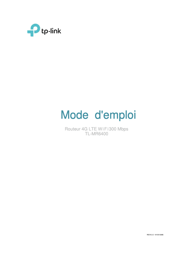 Page n°1 - Manuel utilisateur TP-Link TL-MR150