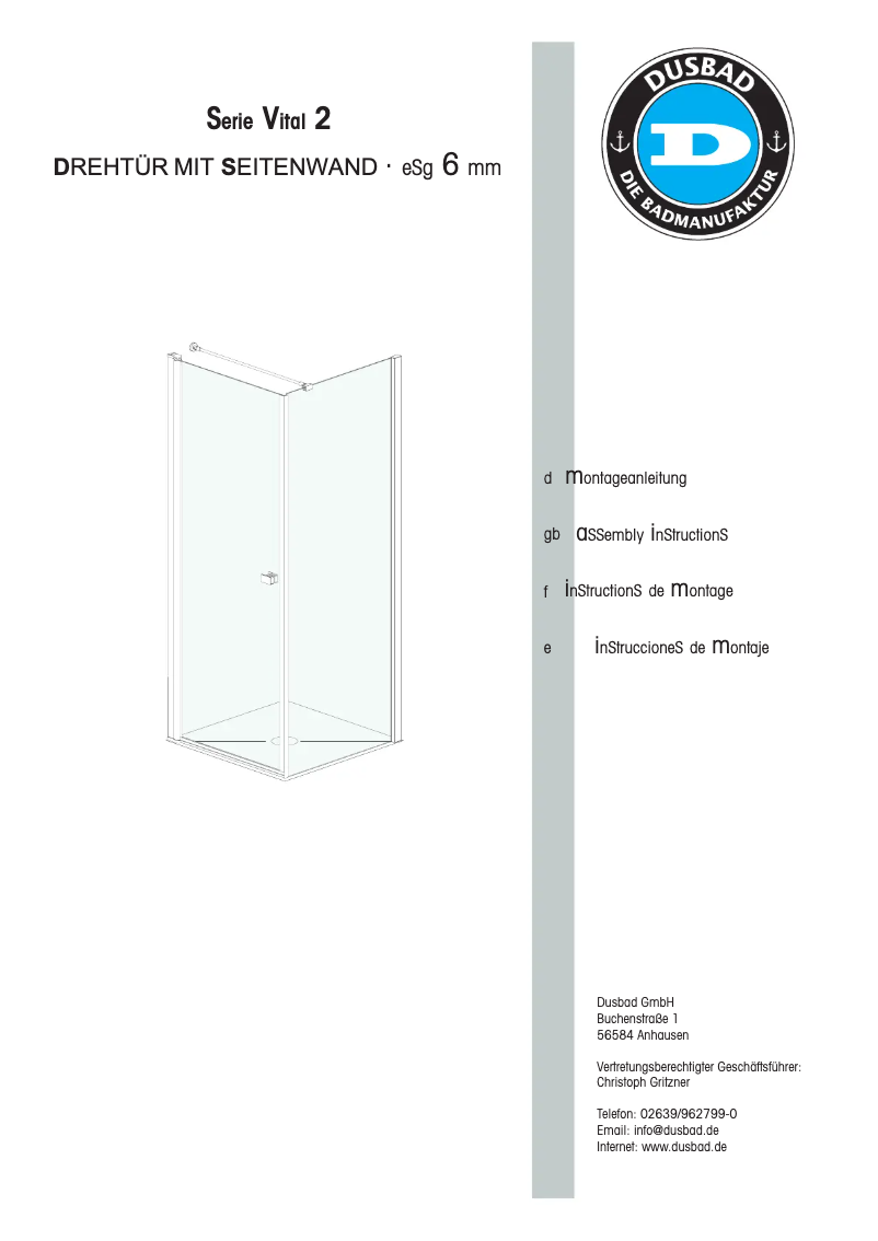 Image de la première page du manuel de l'appareil DuscheVital 2