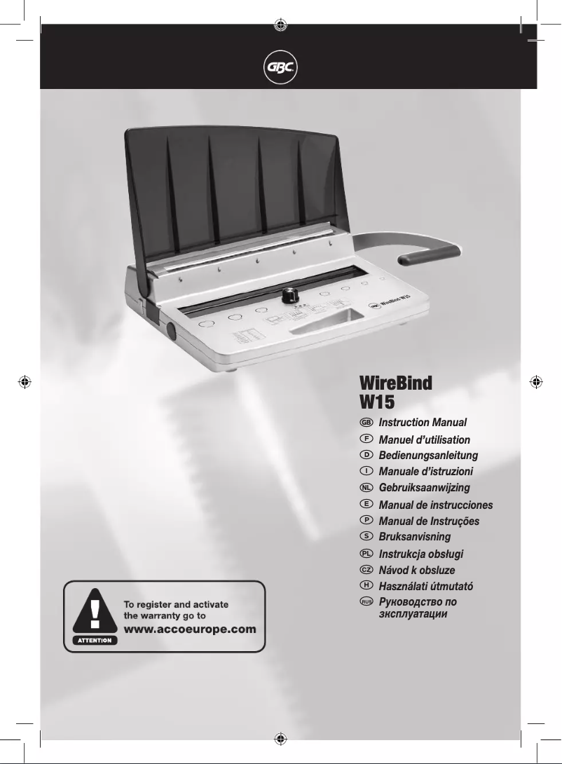 Image de la première page du manuel de l'appareil WireBind W15