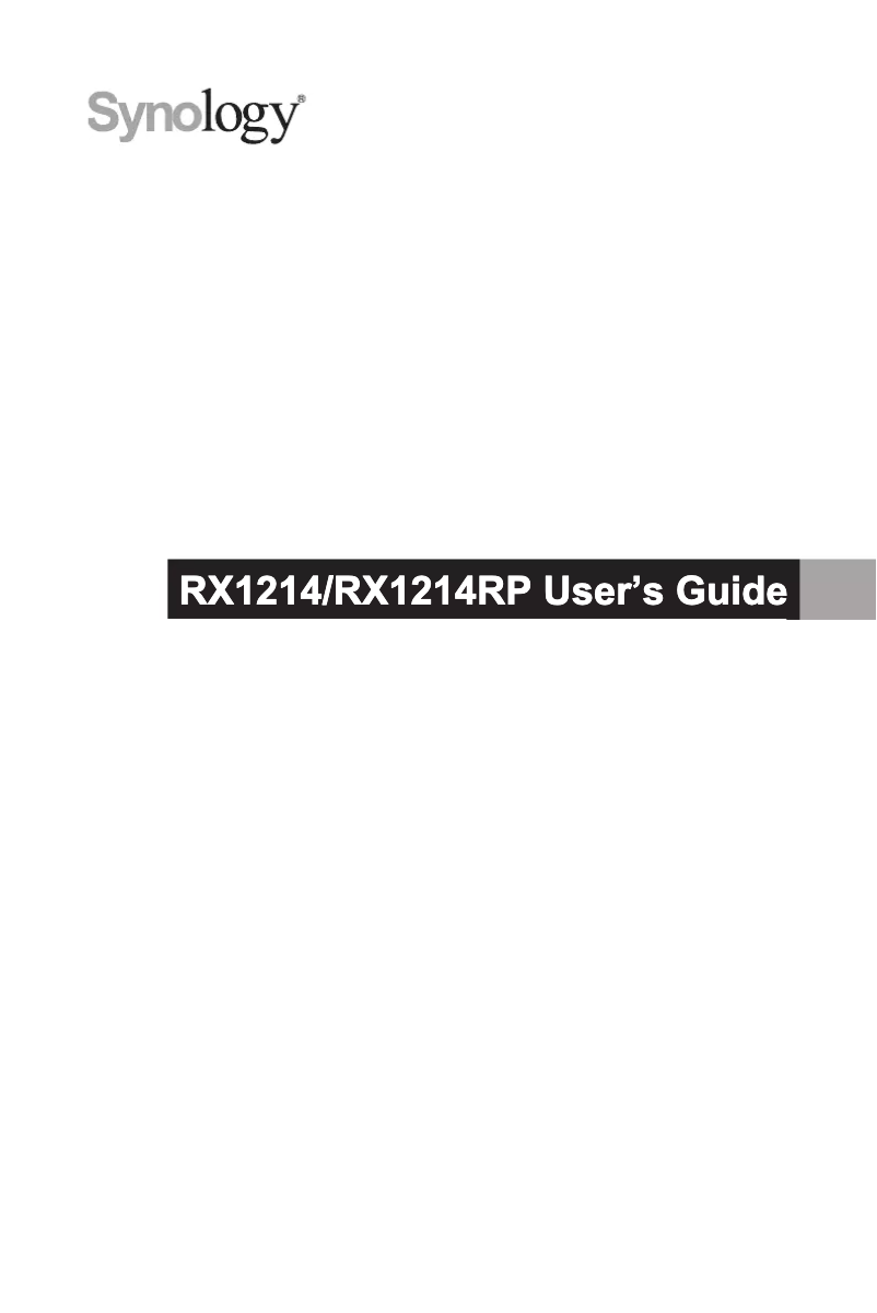 Page 1 de la notice Mode d'emploi Synology RX1214