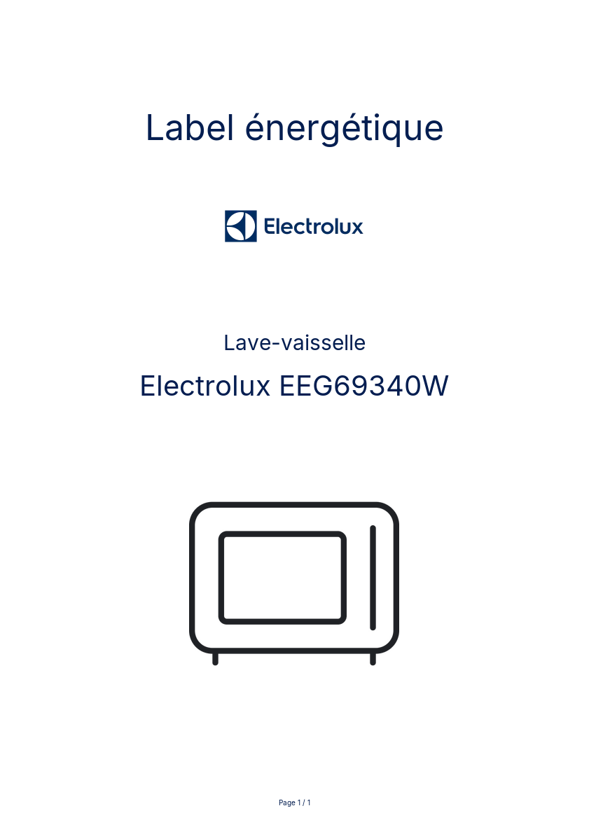 Image de la première page du manuel de l'appareil EEG69340W