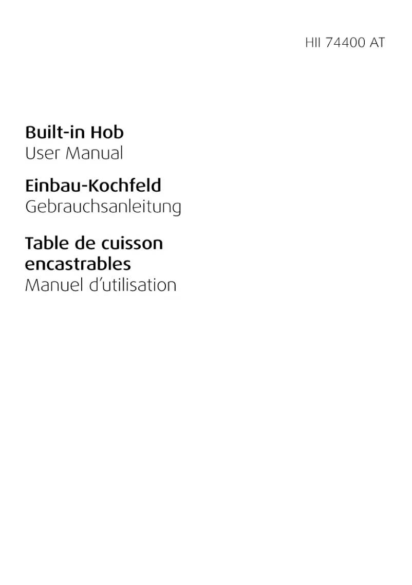 Page n°1 - Manuel utilisateur Beko HII 74400 AT