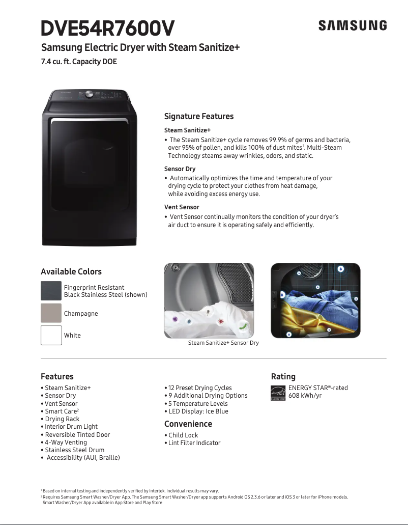 Image de la première page du manuel de l'appareil DVE54R7600C