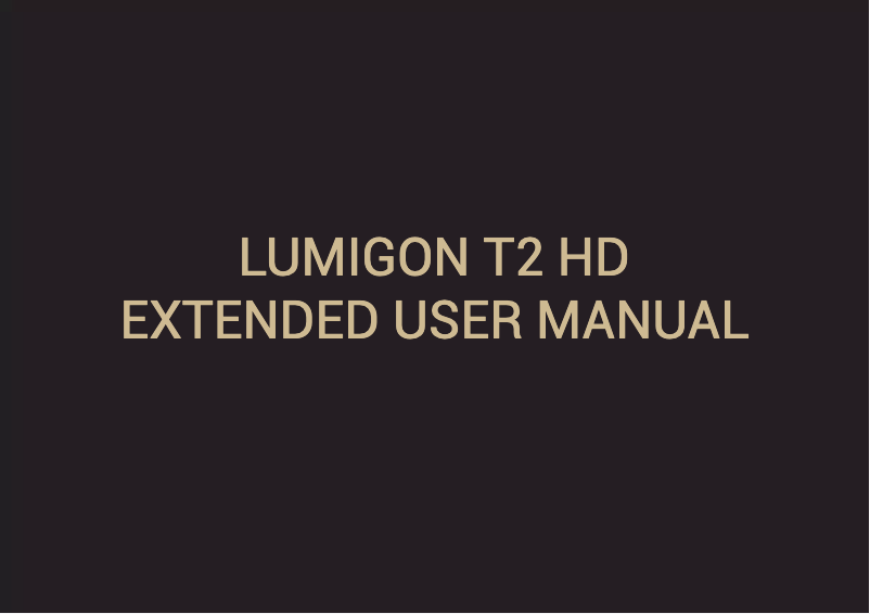 Page n°1 - Manuel utilisateur Lumigon T2 HD