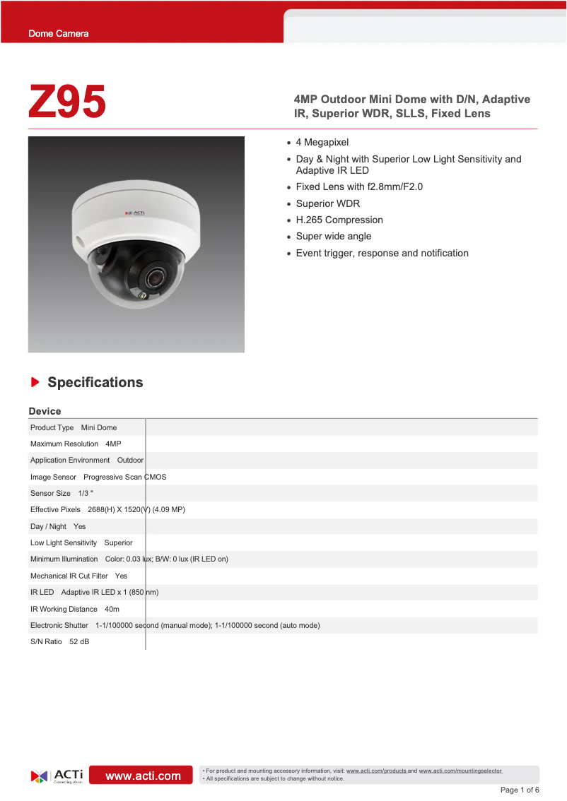 Image de la première page du manuel de l'appareil Z95