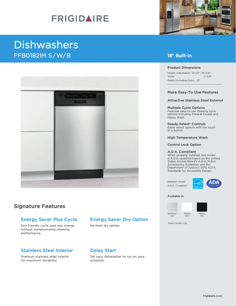 Image de la première page du manuel de l'appareil FFBD1821M