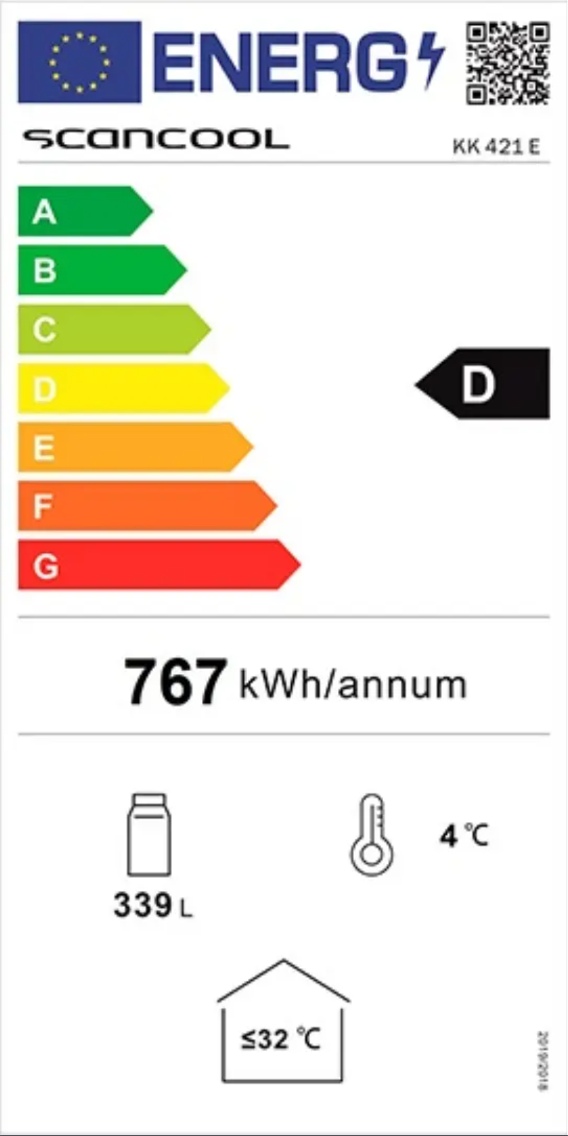 Page n°1 - Label énergétique Scancool KK 421 E