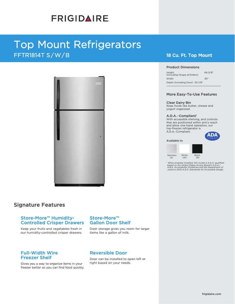 Image de la première page du manuel de l'appareil FFTR1814T