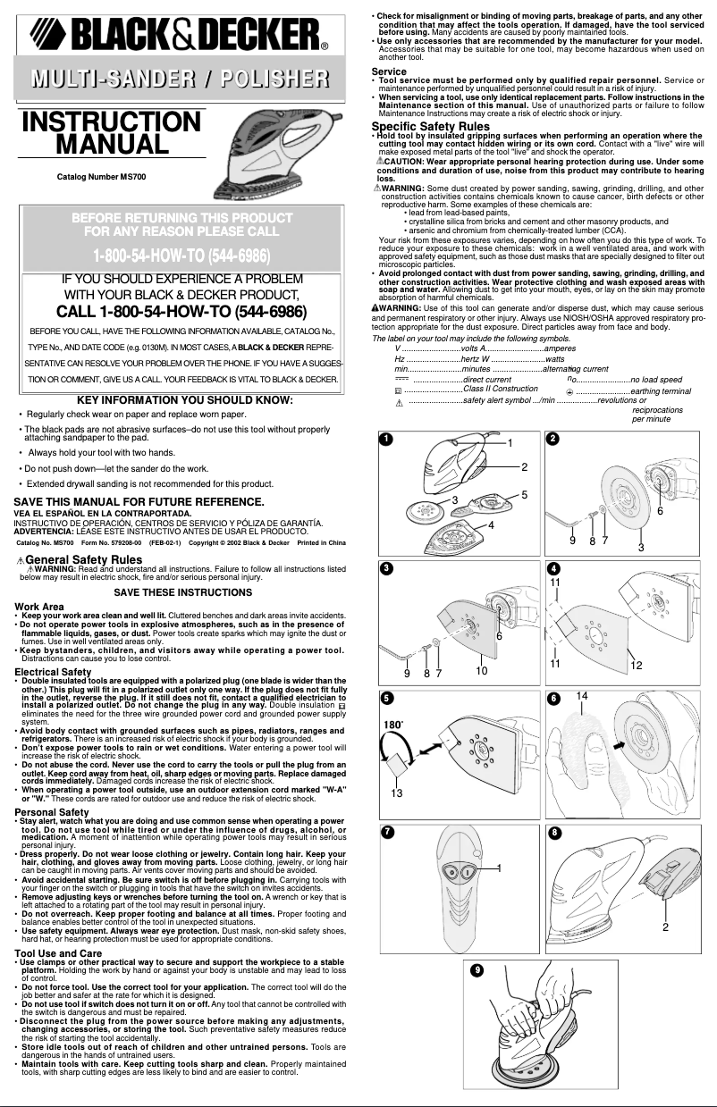 Page 1 de la notice Manuel utilisateur Black & Decker MS700BA