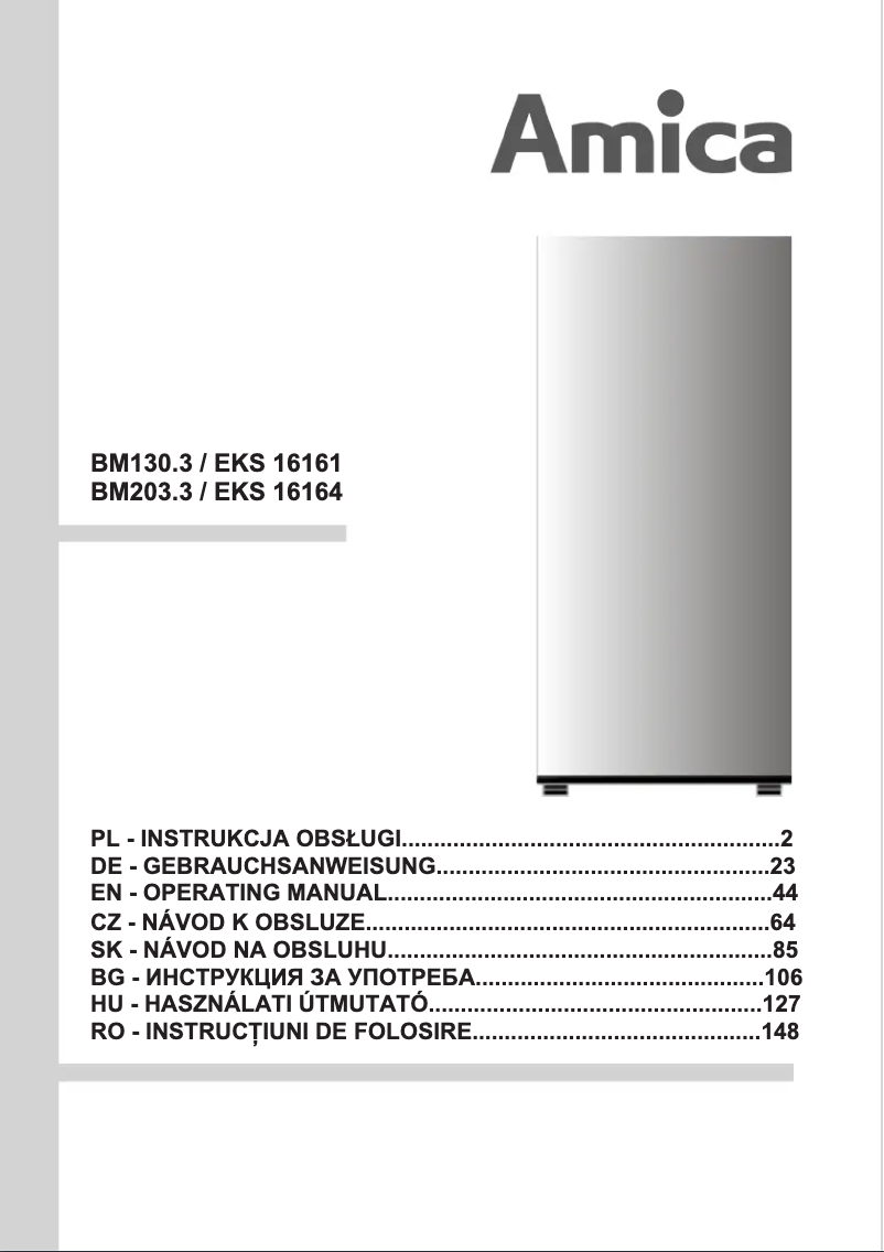 Page 1 of the manual User Manual Amica EKS 16164