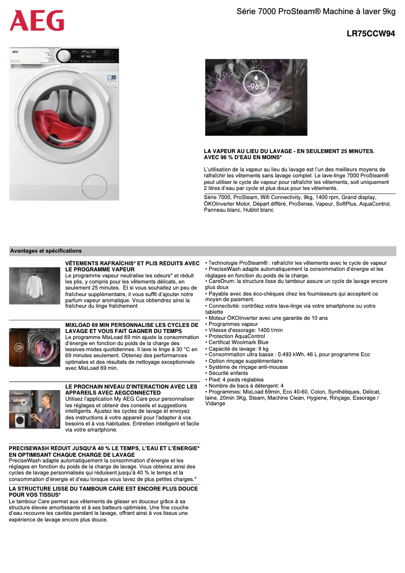 Image de la première page du manuel de l'appareil LR75CCW94