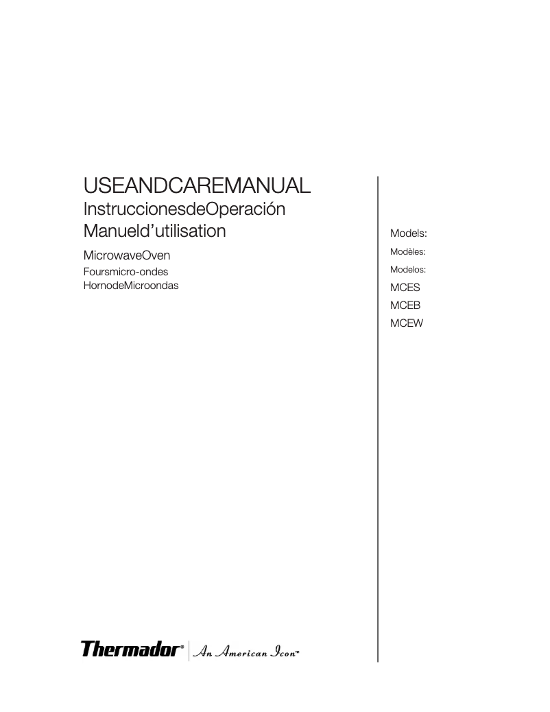 Image de la première page du manuel de l'appareil MCES