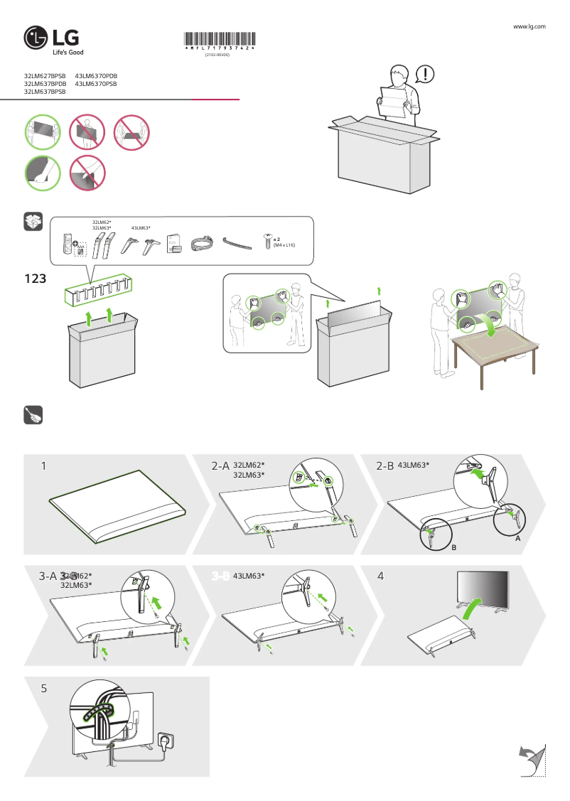 Image de la première page du manuel de l'appareil 32LM637BPDB