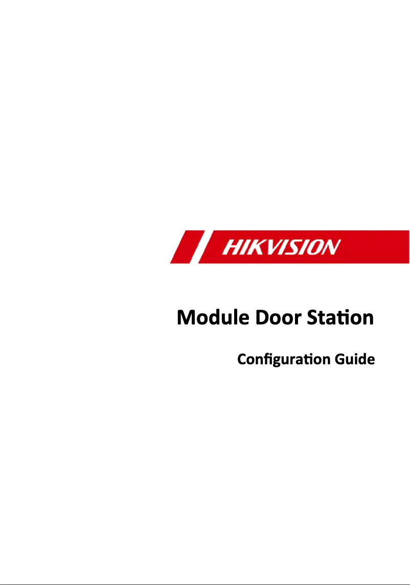 Page 1 de la notice Manuel utilisateur Hikvision DS-KIS602/S