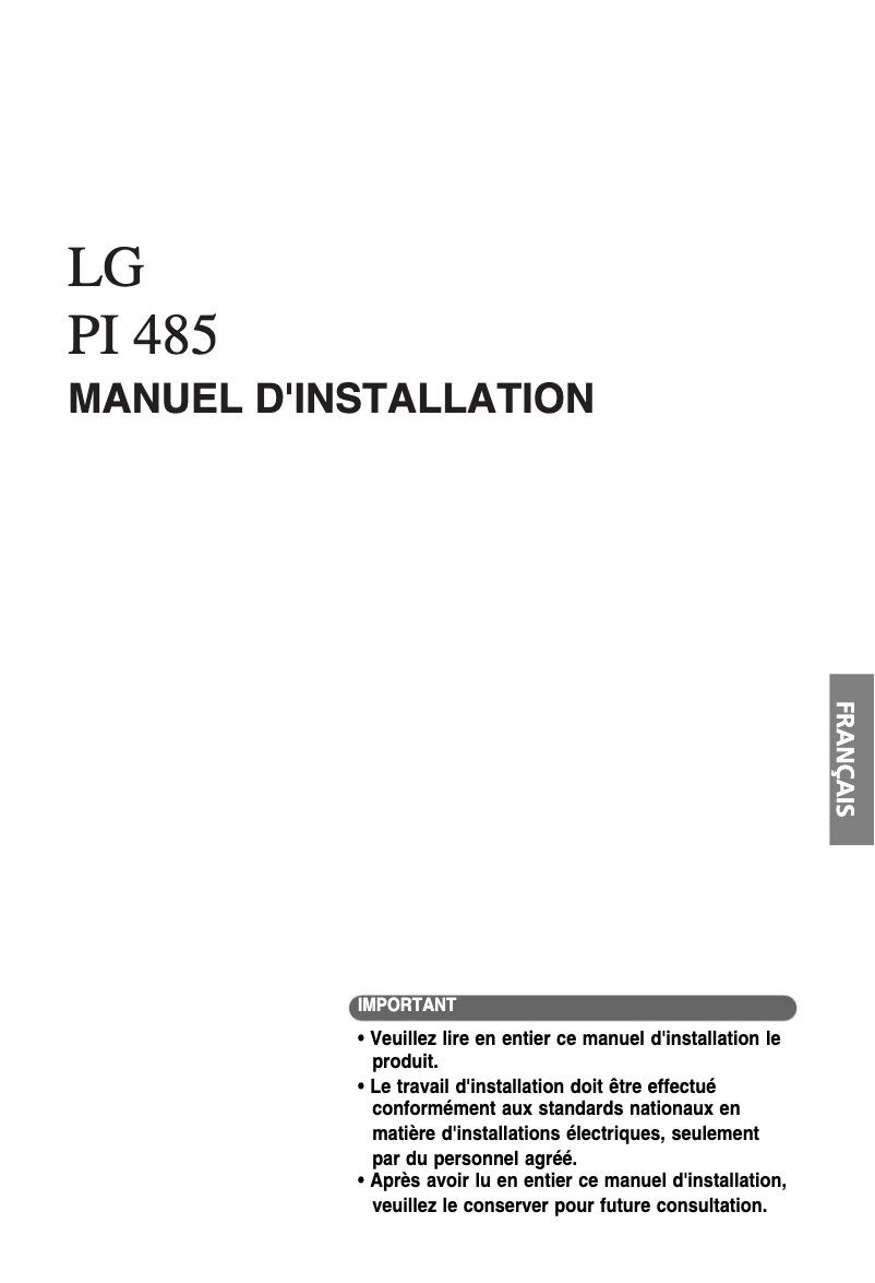 Page n°1 - Manuel utilisateur LG PMNFP14A0