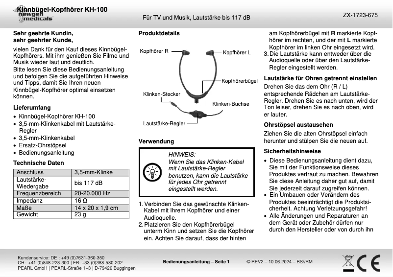 Page n°1 - Manuel utilisateur Newgen Medicals KH-100