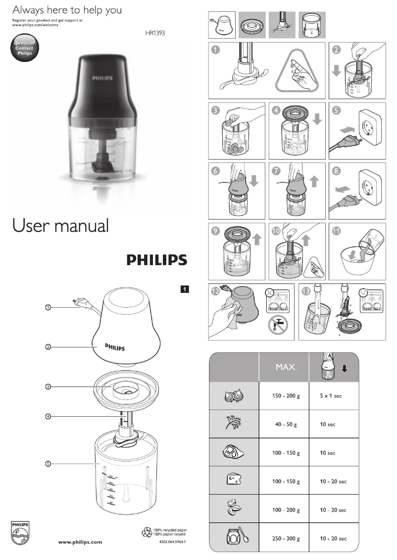 Image de la première page du manuel de l'appareil Daily Collection HR1393