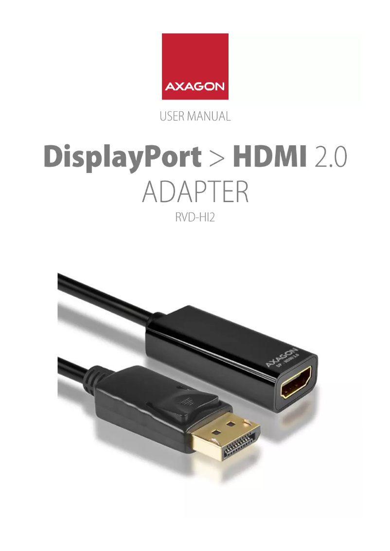 Page 1 de la notice Manuel utilisateur Axagon RVD-HI2
