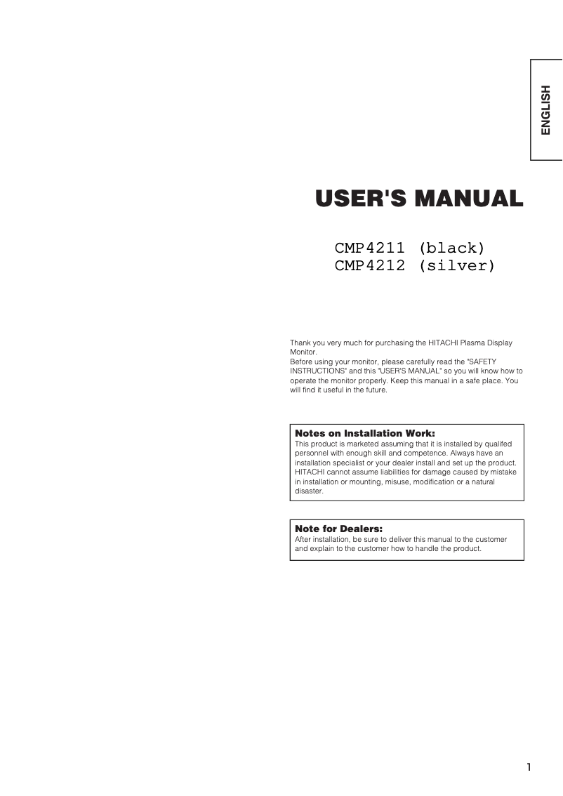 Image de la première page du manuel de l'appareil CMP4212U