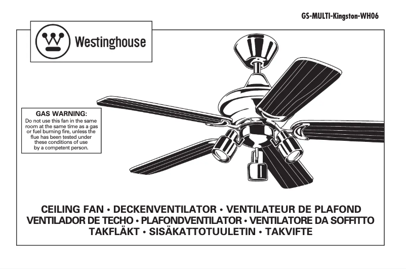 Page n°1 - Manuel utilisateur Westinghouse Kingston WH06