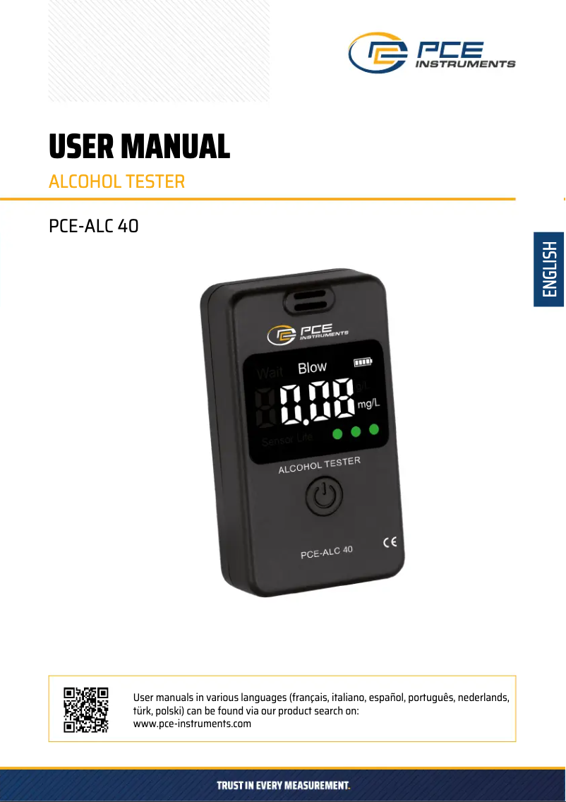 Página 1 del manual Manual de usuario PCE Instruments PCE-ALC 40