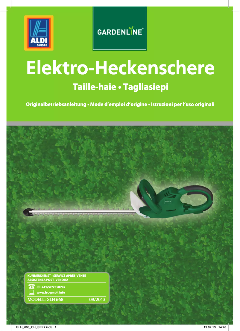 Page n°1 - Manuel utilisateur Gardenline GLH 668