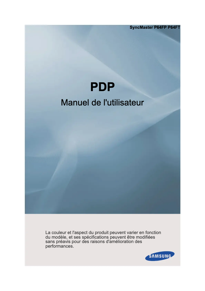 Page n°1 - Manuel utilisateur Samsung P64FP