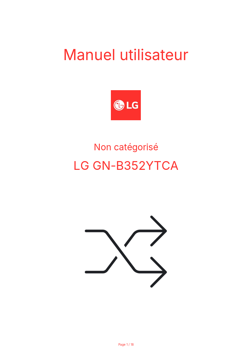 Page n°1 - Manuel utilisateur LG GN-B352YTCA
