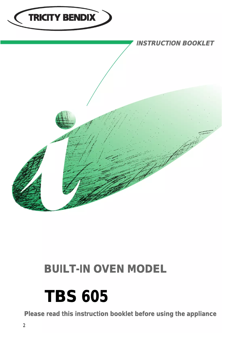 Page 1 de la notice Manuel utilisateur Tricity Bendix TBS605BL