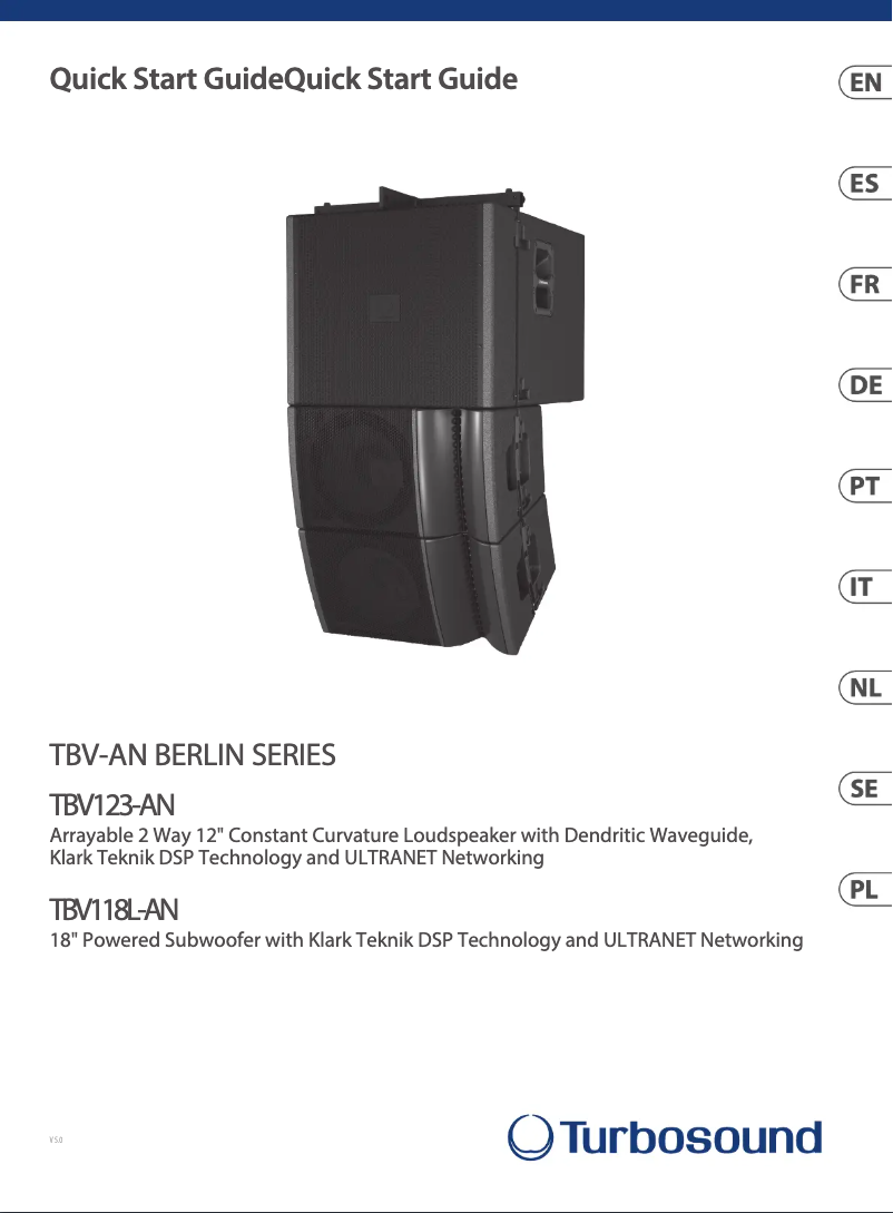Page n°1 - Guide de démarrage rapide Turbosound Berlin TBV118L-AN