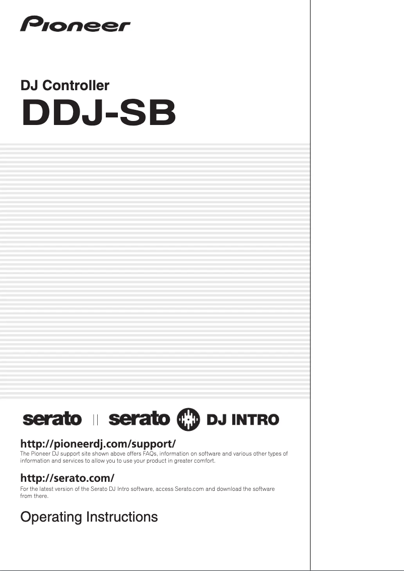 Imagen de la primera página del manual del dispositivo DDJ-SB-S